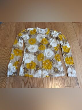 Charter Club Floral Cardigan in Yellow, White, Brown - size small new no tags